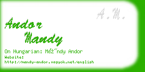 andor mandy business card